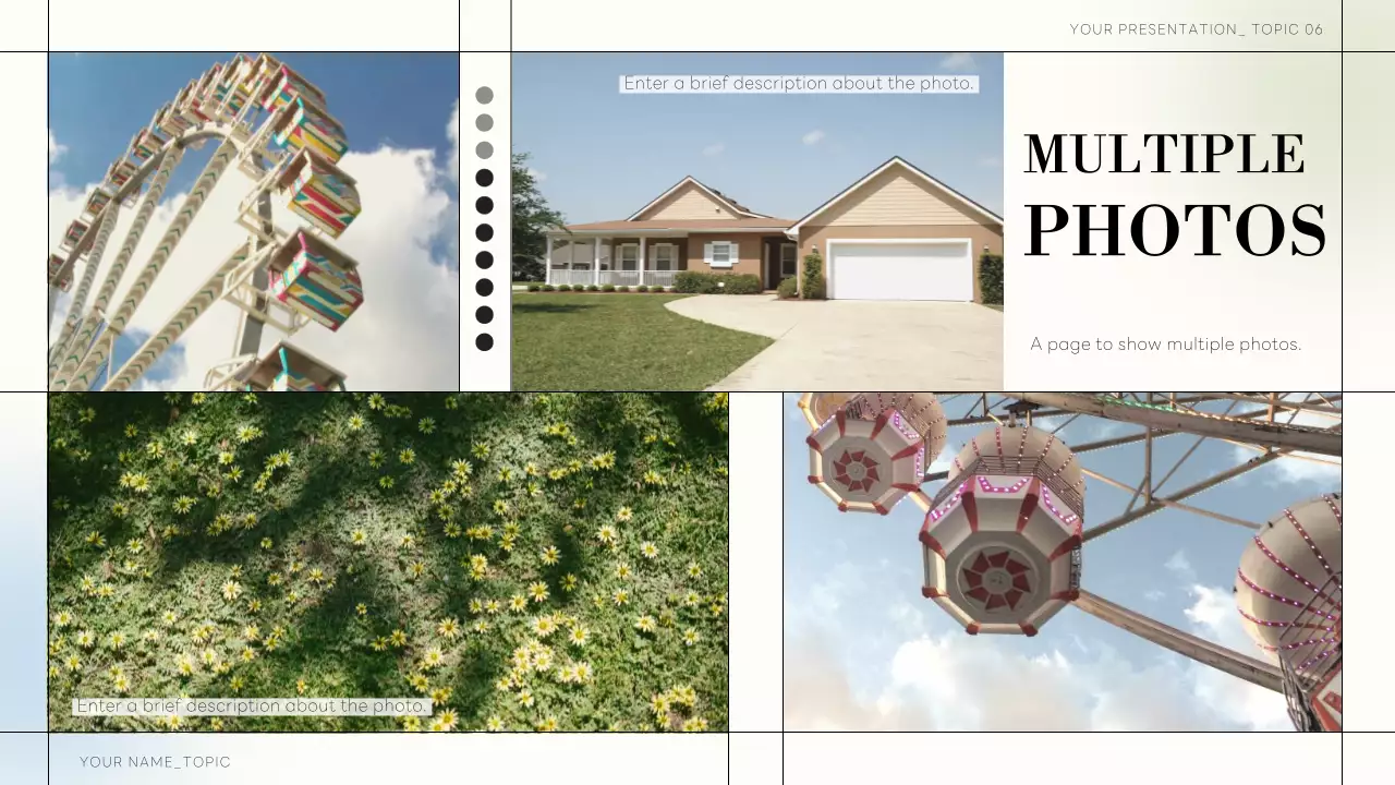 베이지와 검정색의 미니멀한 사진 콜라주 제안서