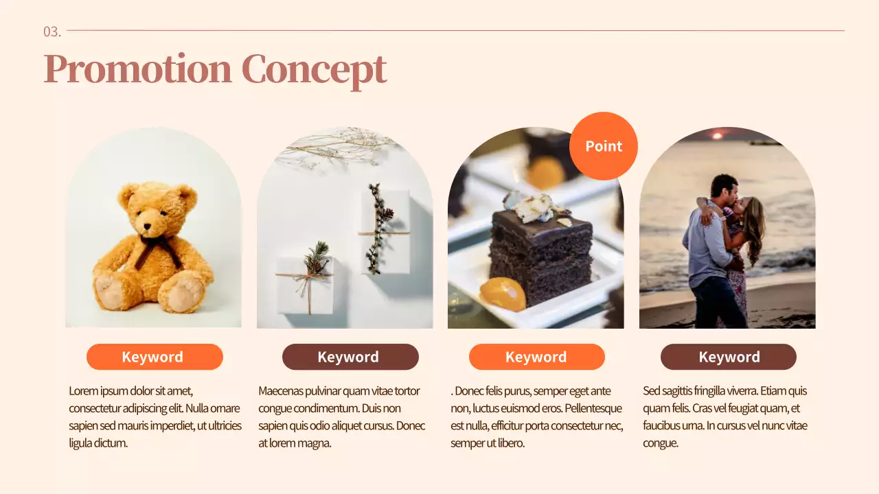 A calm and simple Valentine's Day planner with orange accents on a warm brown background.