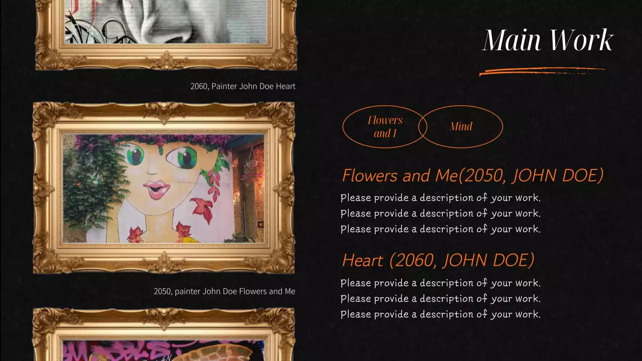 오렌지 빈티지 벽화 전시 프레젠테이션