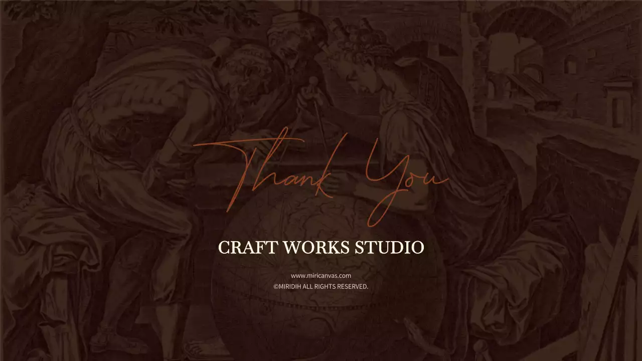 茶色 クラシック 工芸 パンフレット プレゼンテーション