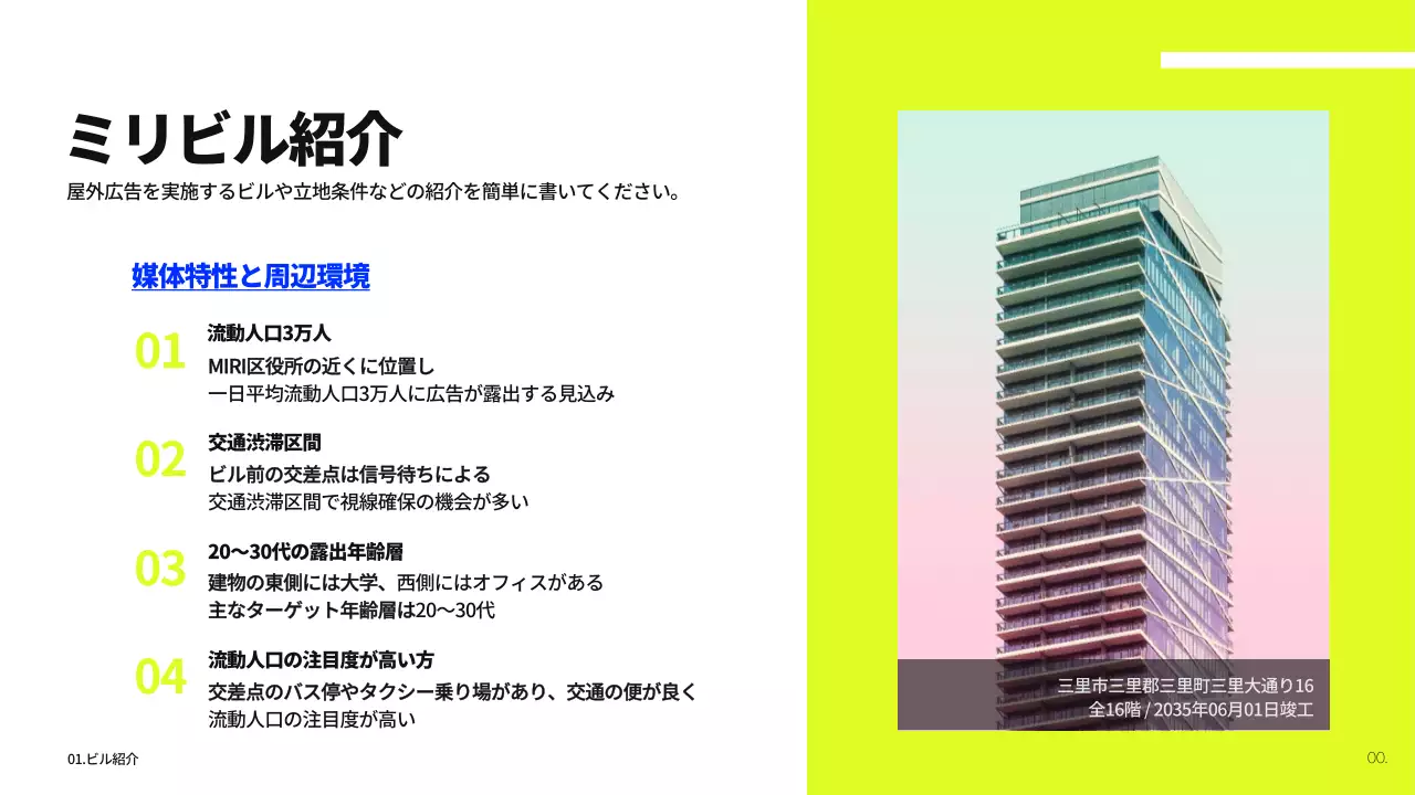 黄色 モダン 広告 提案書 プレゼンテーション