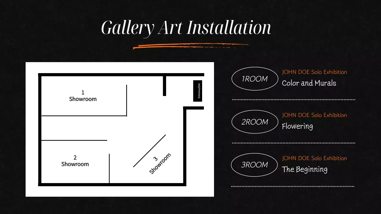 오렌지 빈티지 벽화 전시 프레젠테이션