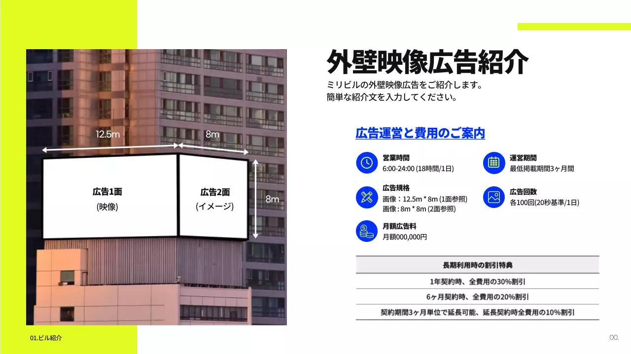 黄色 モダン 広告 提案書 プレゼンテーション