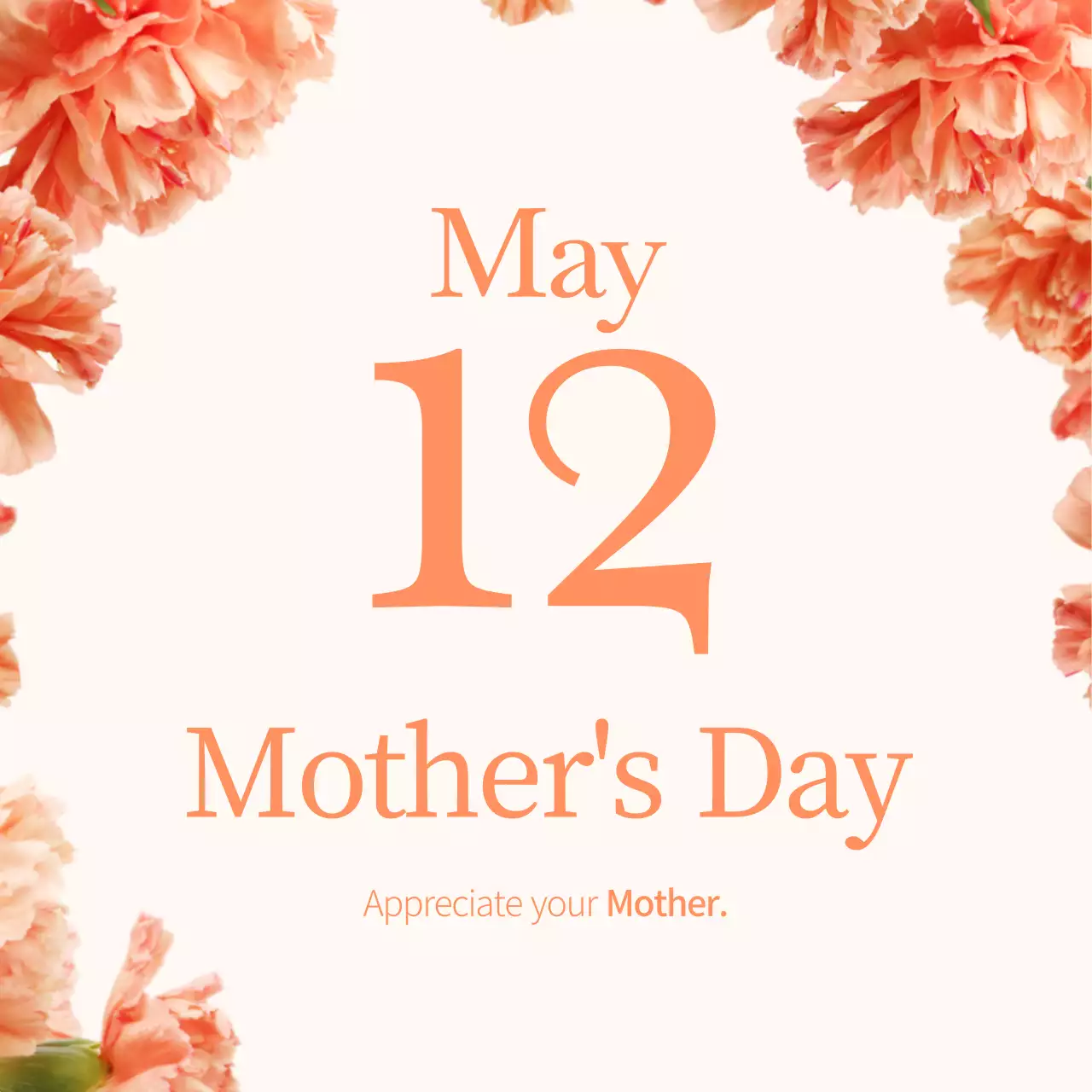 Orange Elegant Mother's Day Invitation Instagram Post