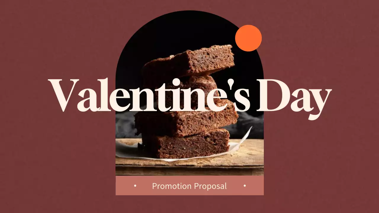 A calm and simple Valentine's Day planner with orange accents on a warm brown background.