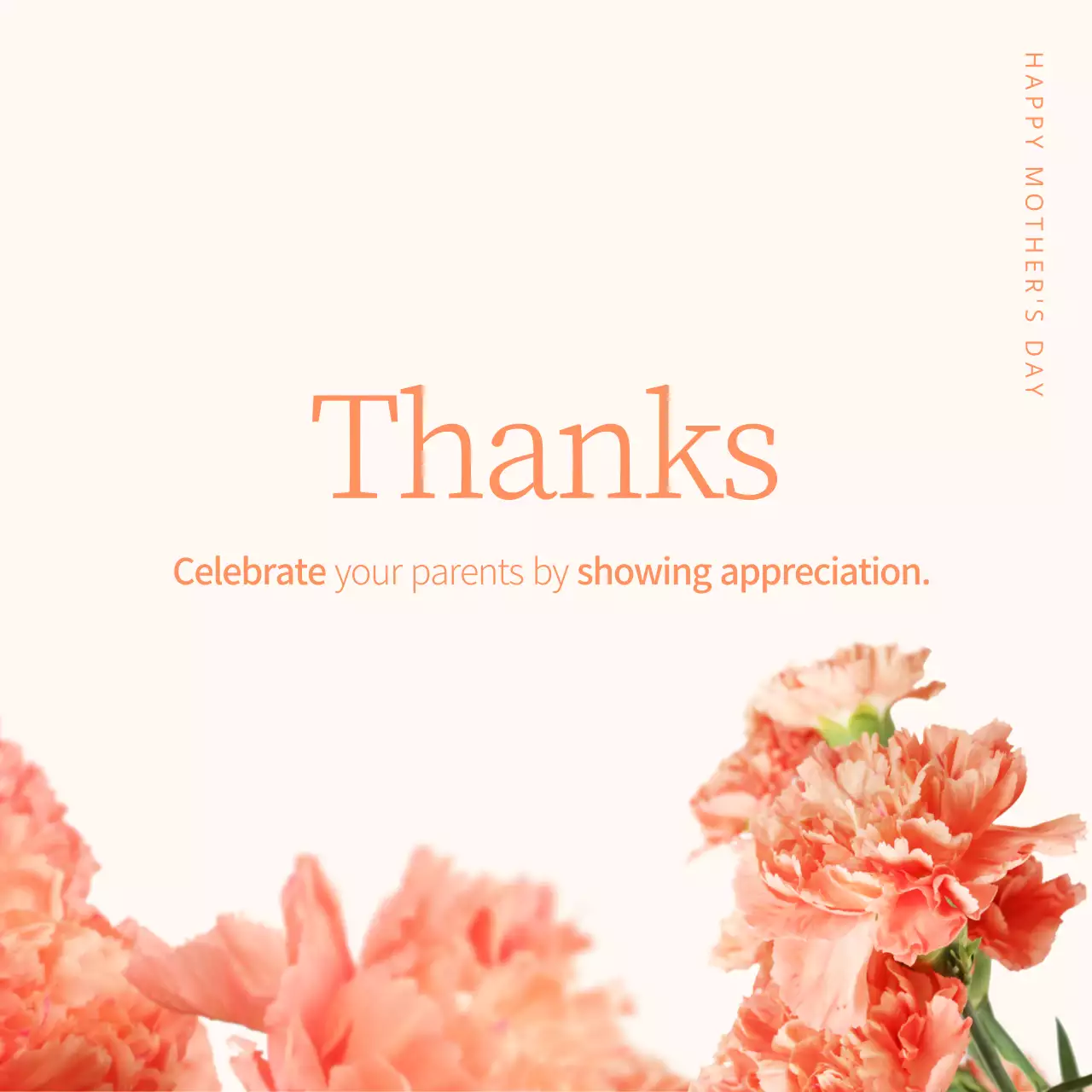 Orange Elegant Mother's Day Invitation Instagram Post