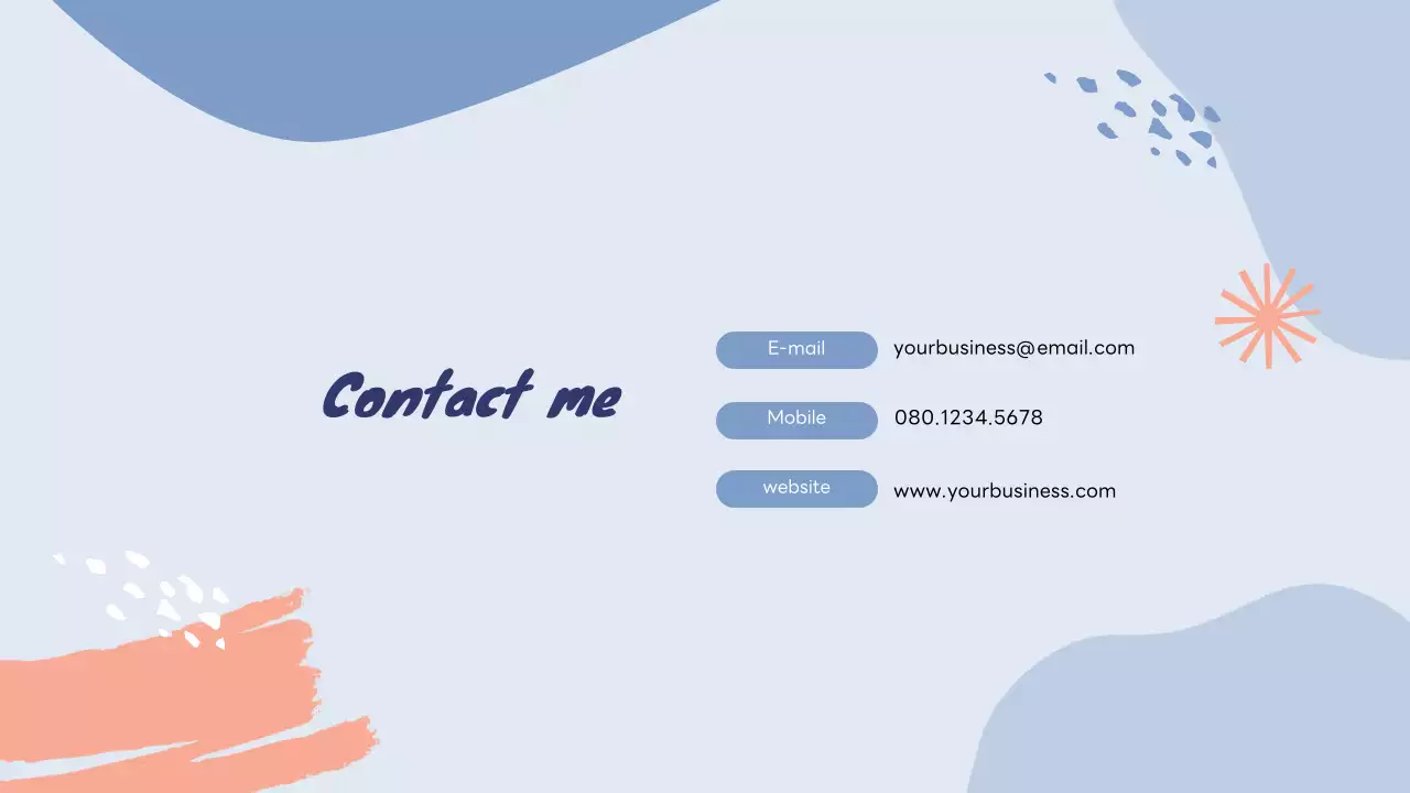 青 シンプル セラピー プロフィール プレゼンテーション