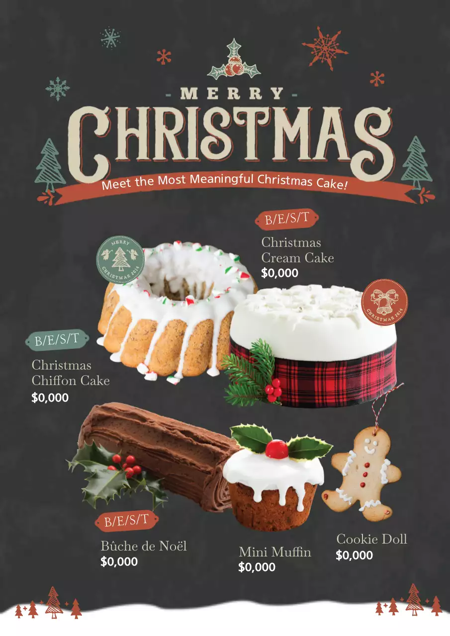 Black Vintage Christmas Promotion Poster