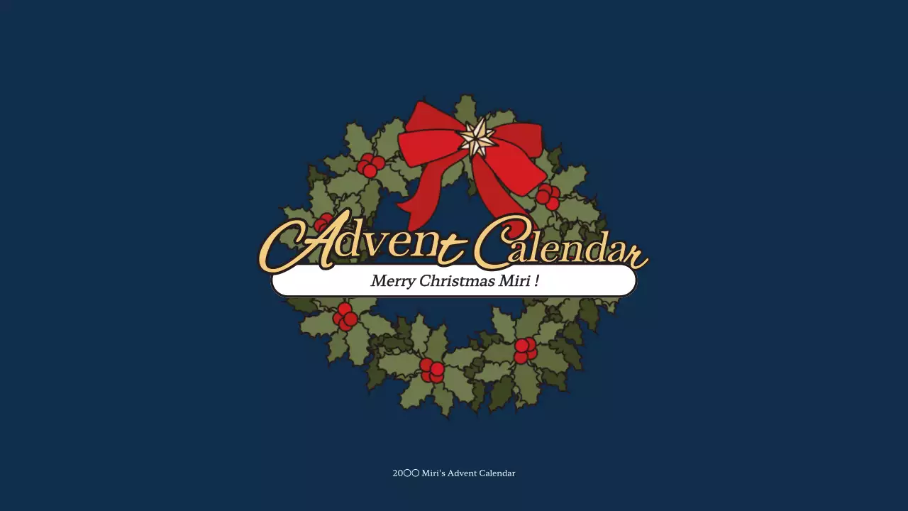 ネイビー クラシック クリスマス カレンダー プレゼンテーション