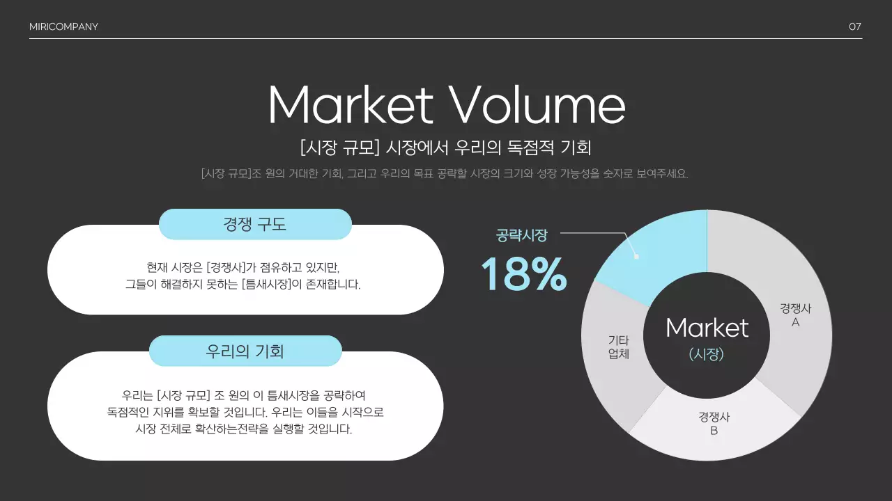 하늘색 미니멀 투자 설명서 IR