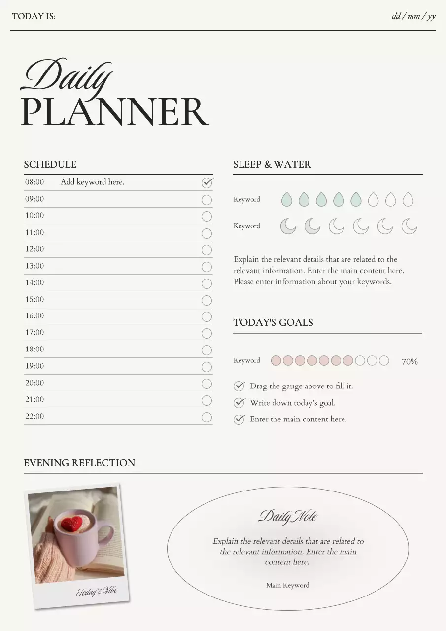 Beige Minimal Daily Planner