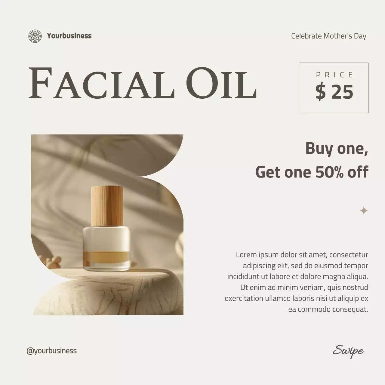 Beige Elegant Skincare Promotion Social Media Post