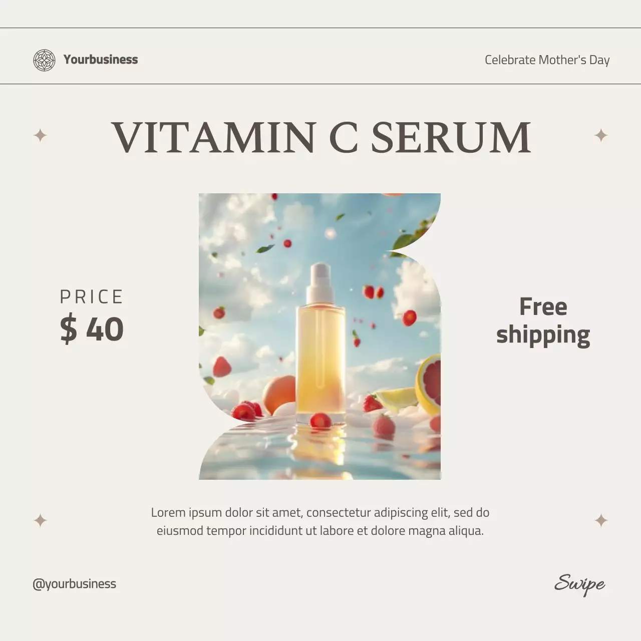 Beige Elegant Skincare Promotion Social Media Post