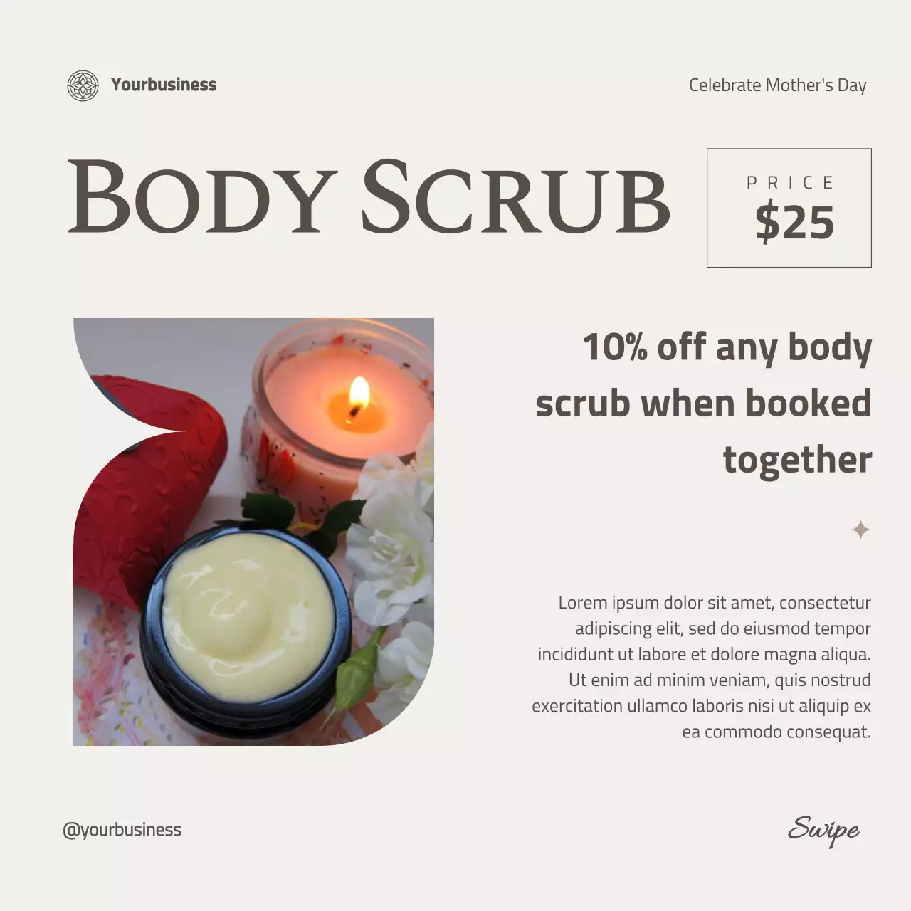 Beige Elegant Skincare Promotion Social Media Post