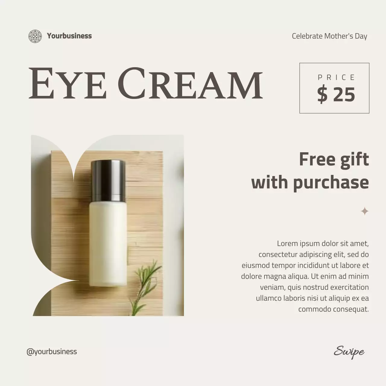 Beige Elegant Skincare Promotion Social Media Post
