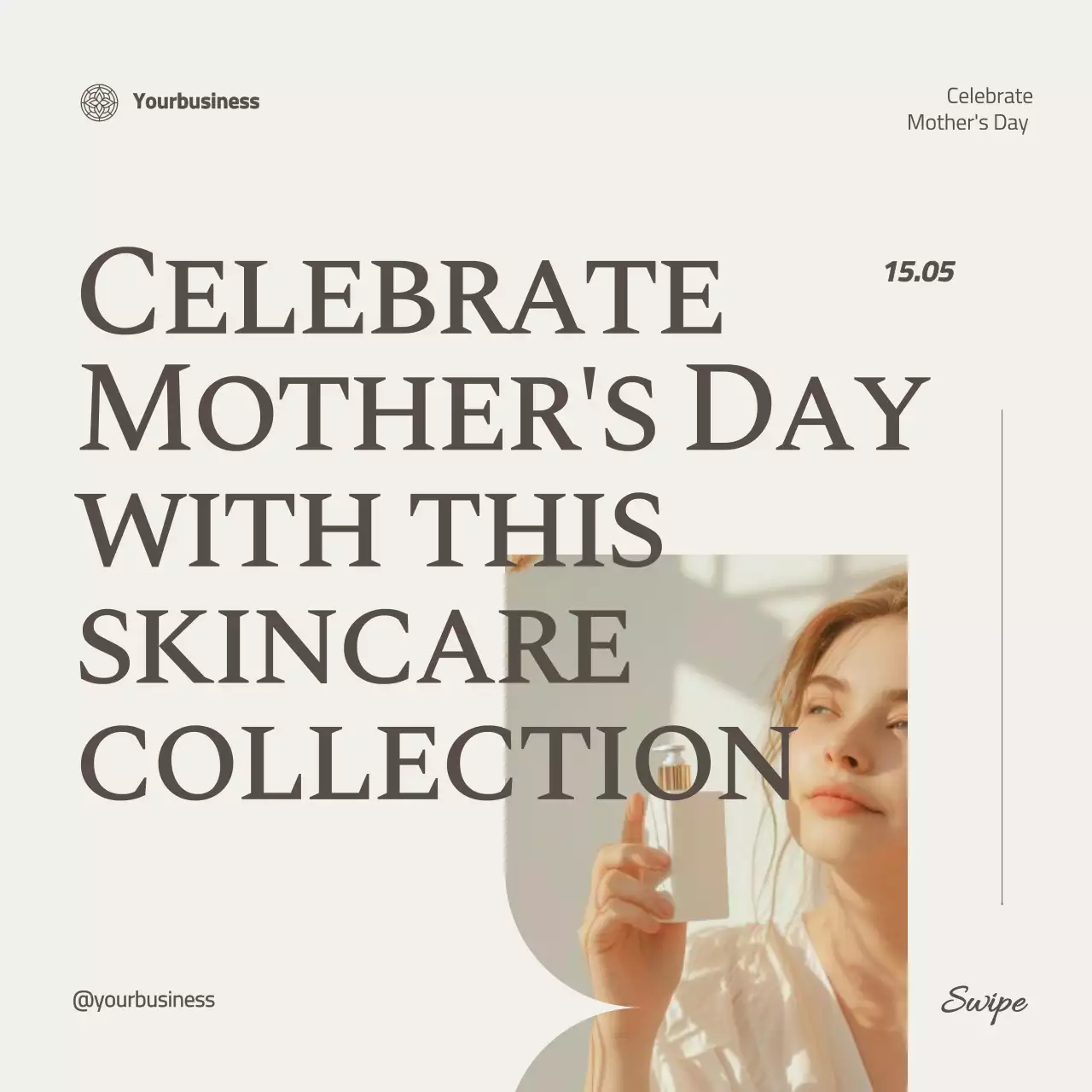 Beige Elegant Skincare Promotion Social Media Post