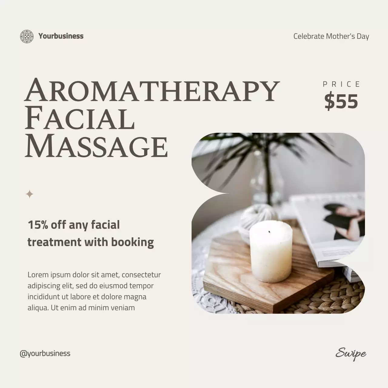 Beige Elegant Skincare Promotion Social Media Post