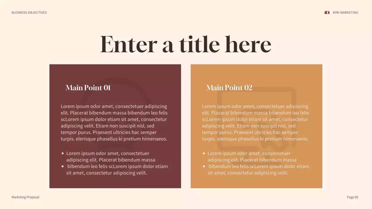 brown professional marketing report