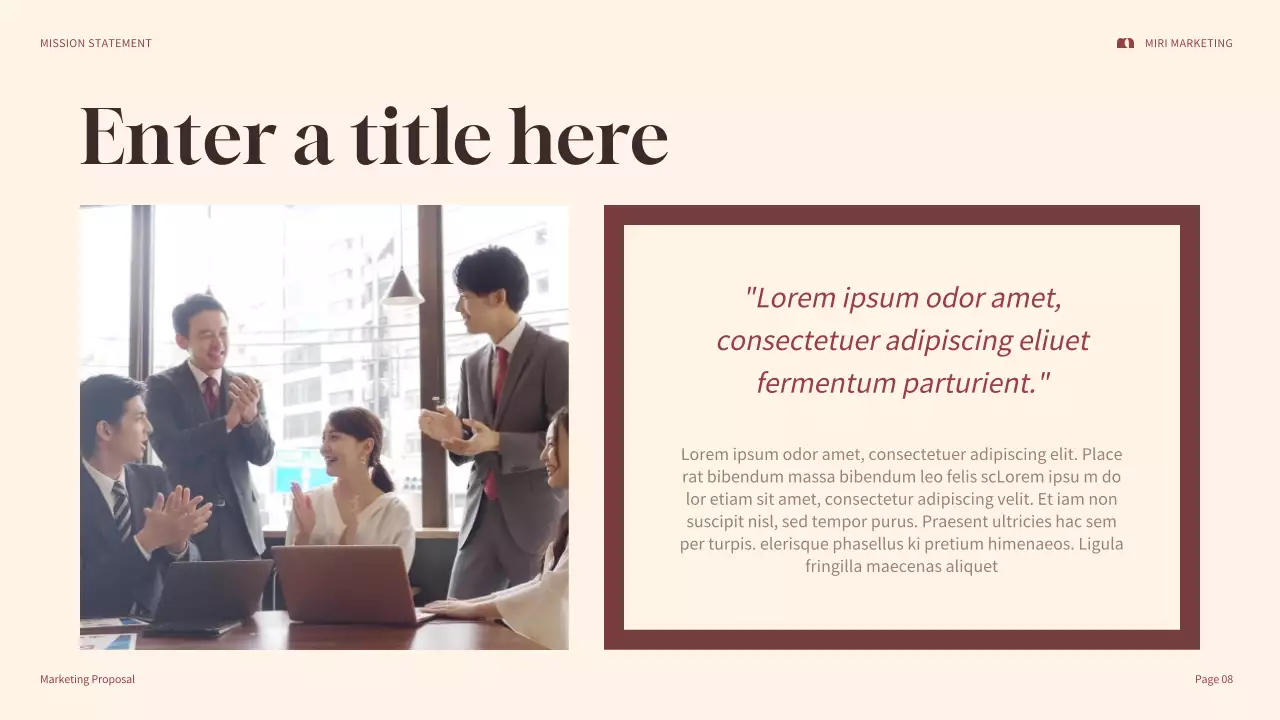 brown professional marketing report