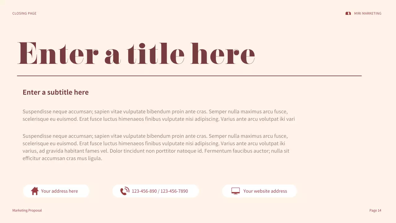 brown professional marketing report