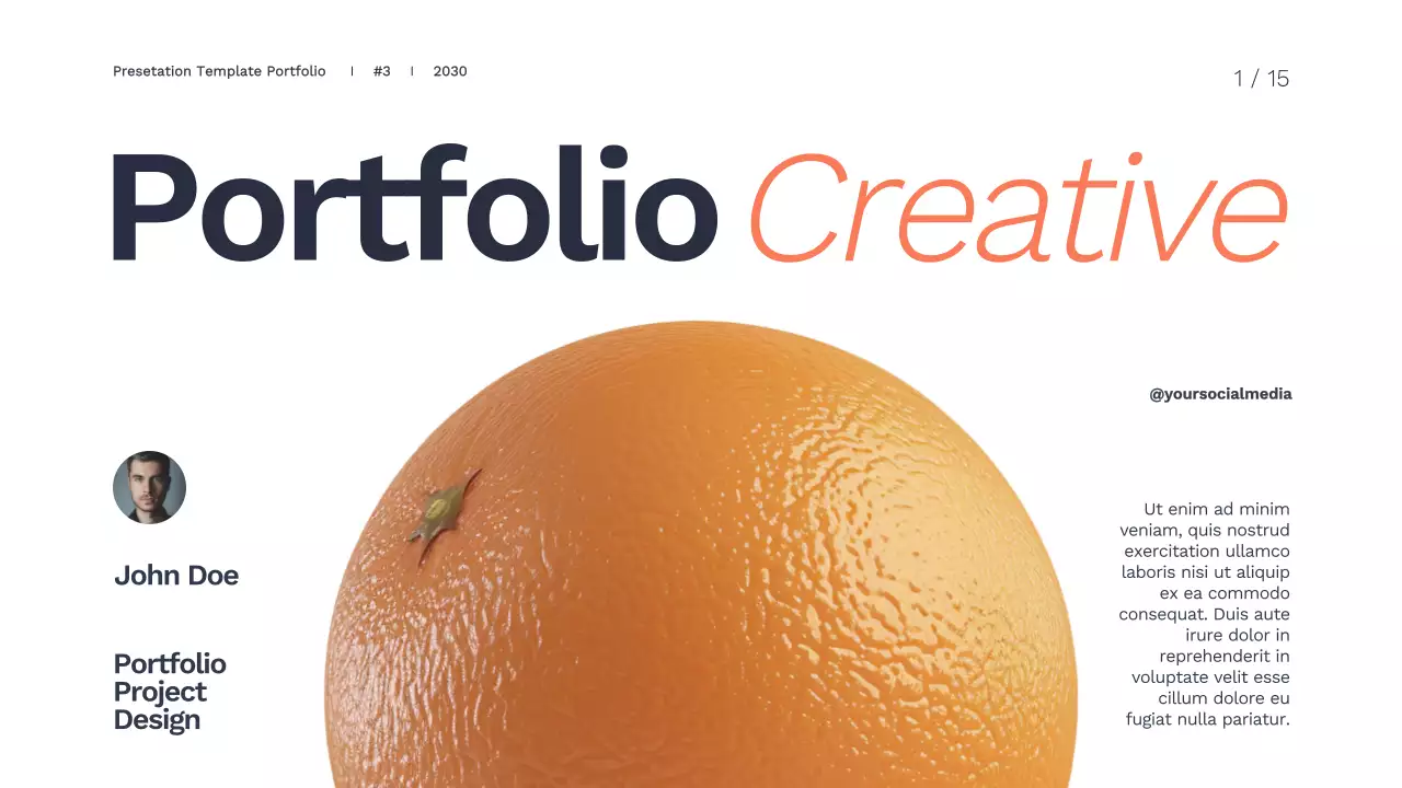 Orange Modern Portfolio Presentation