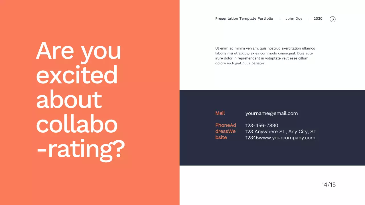 Orange Modern Portfolio Presentation