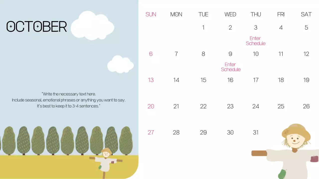 White Modern Calendar Template Presentation