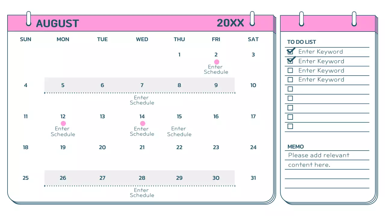 White Modern Calendar Template Presentation