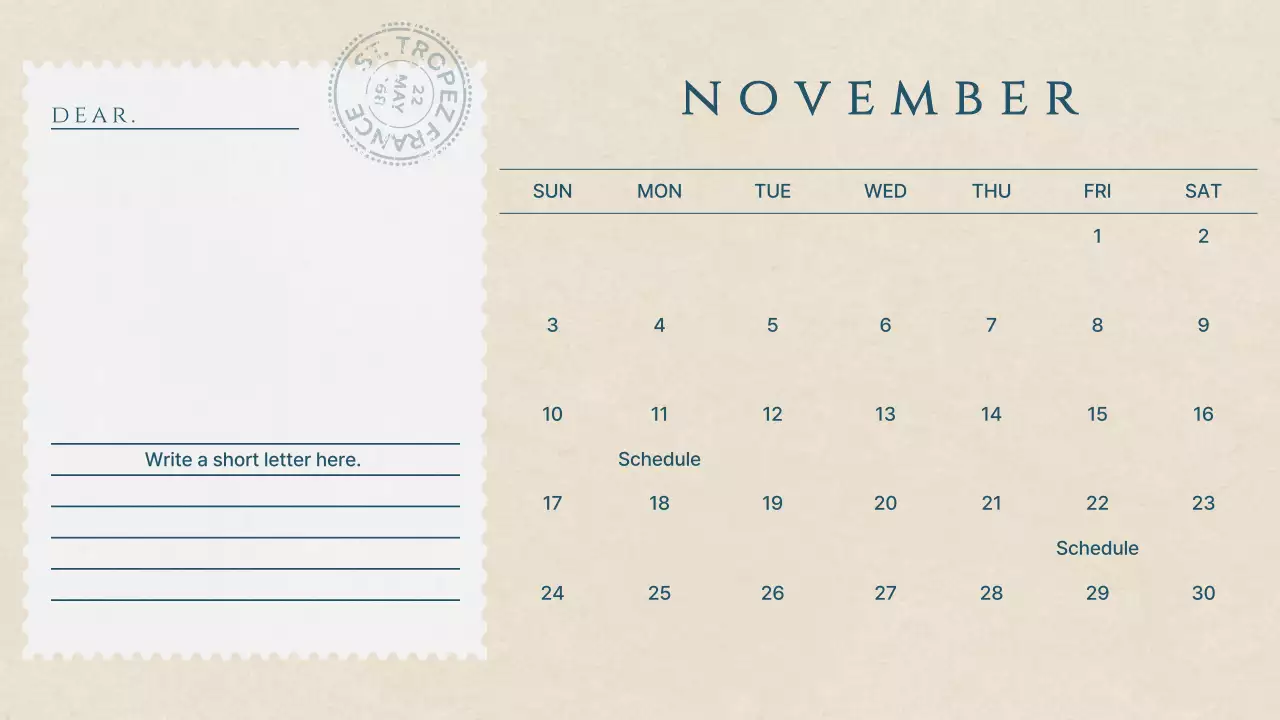 White Modern Calendar Template Presentation