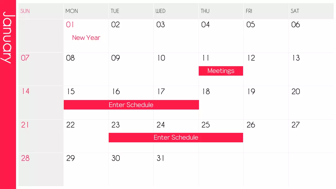 White Modern Calendar Template Presentation
