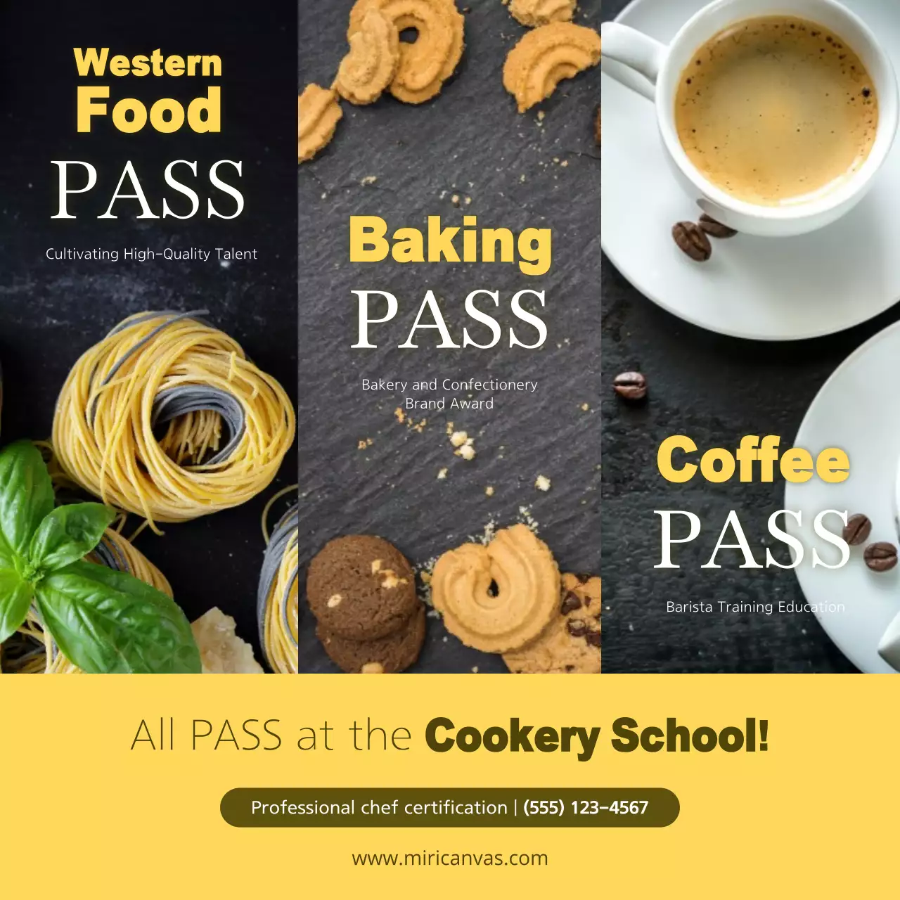Yellow Modern Cookery Promotion Instagram Post