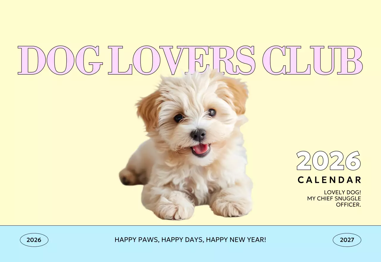 연노랑 귀여운 반려동물 달력