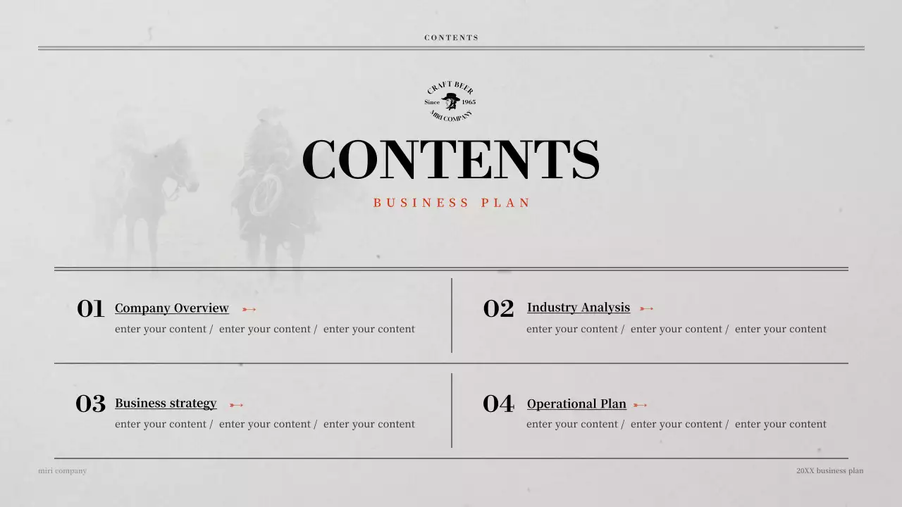 베이지 빈티지 크래프트 맥주 사업 계획 프레젠테이션