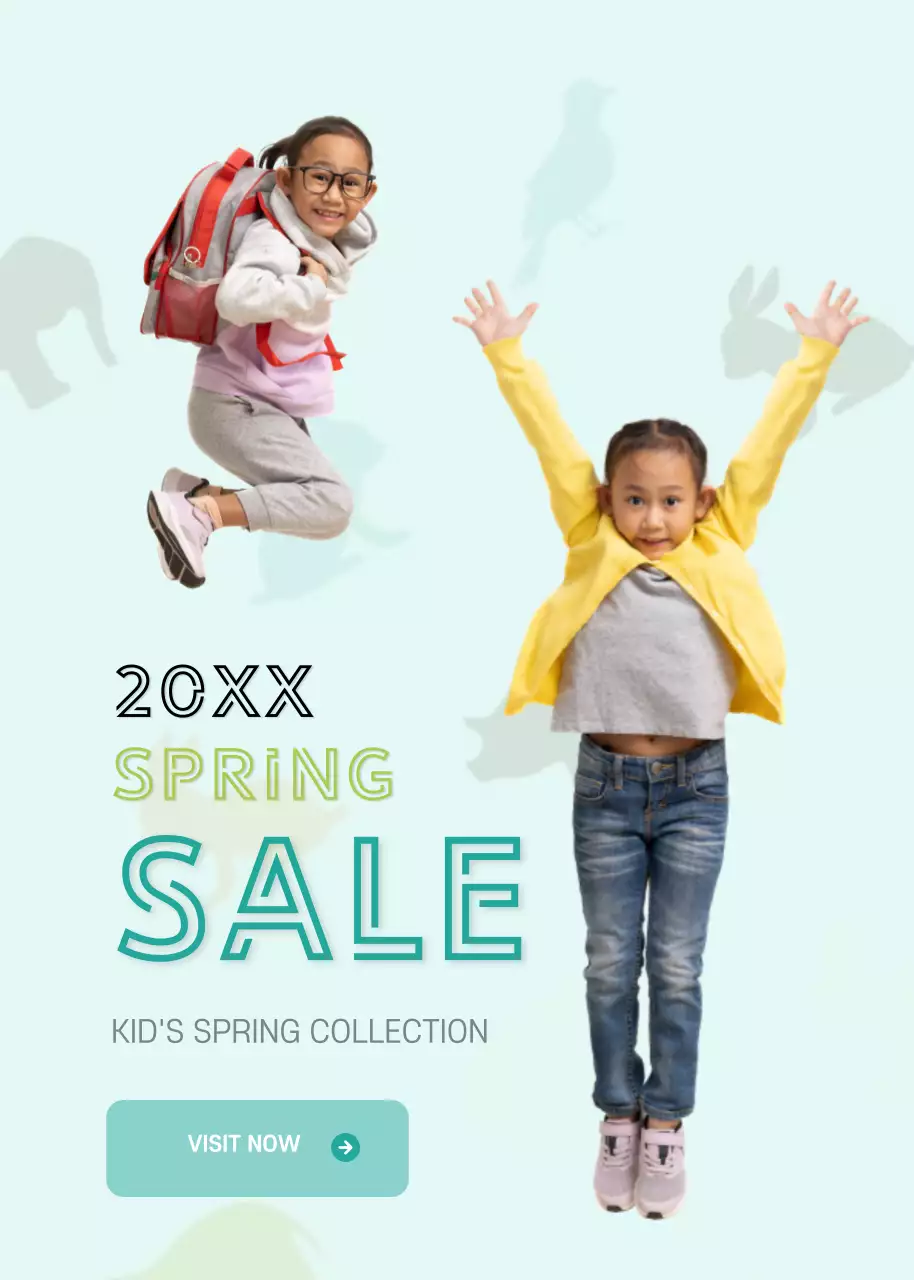 Pink Trendy Kids Promotion Poster