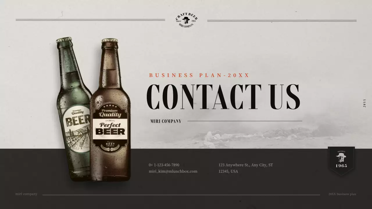 베이지 빈티지 크래프트 맥주 사업 계획 프레젠테이션