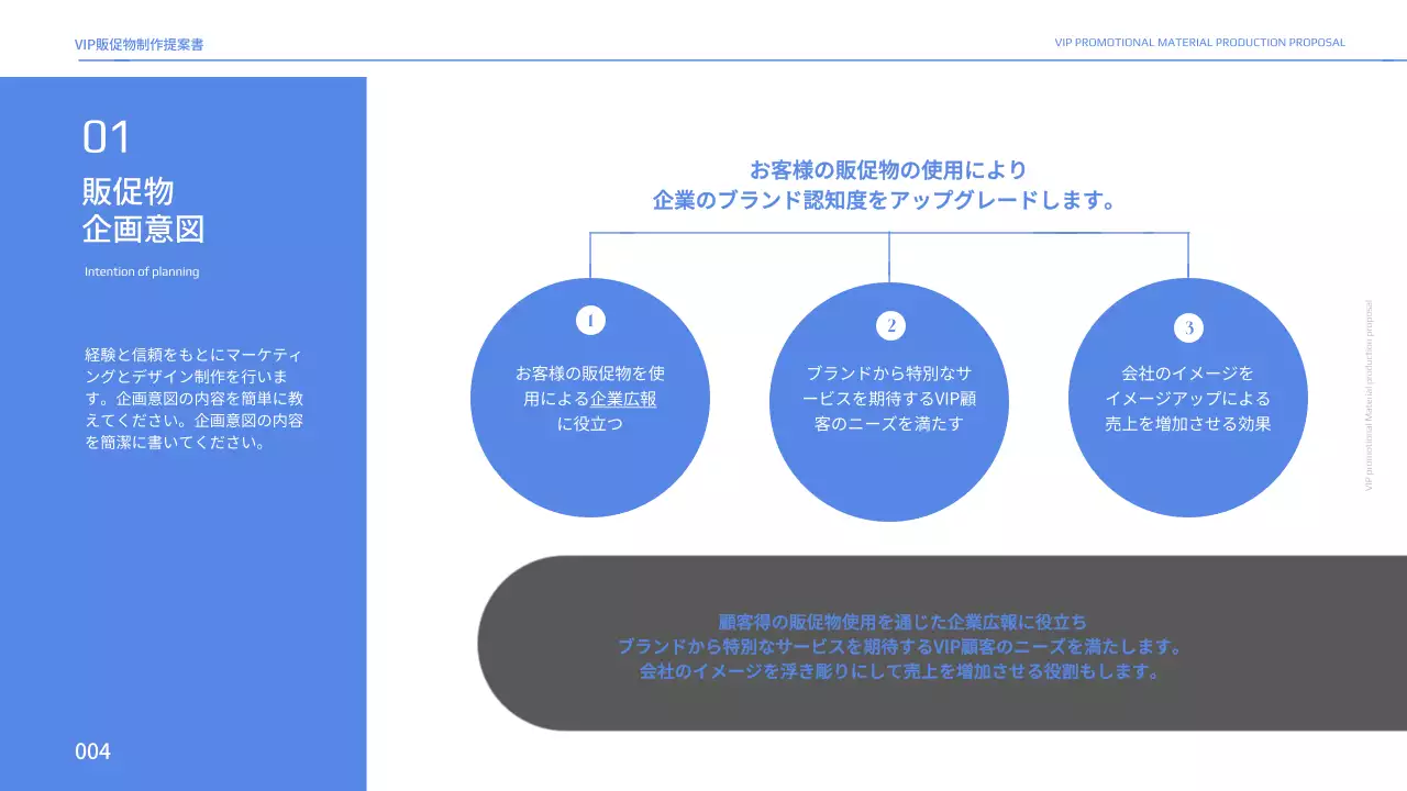 ブルートーンのVIP販促物制作提案書