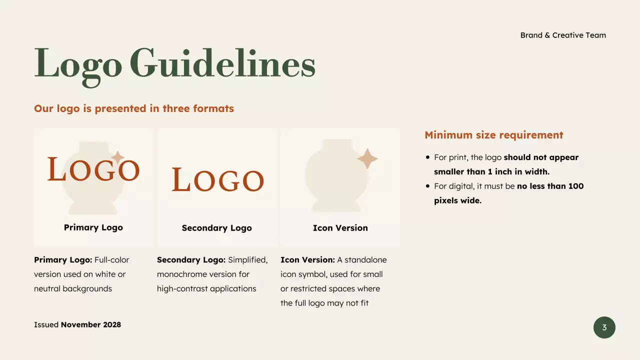 Green Minimal Brand Guideline Presentation