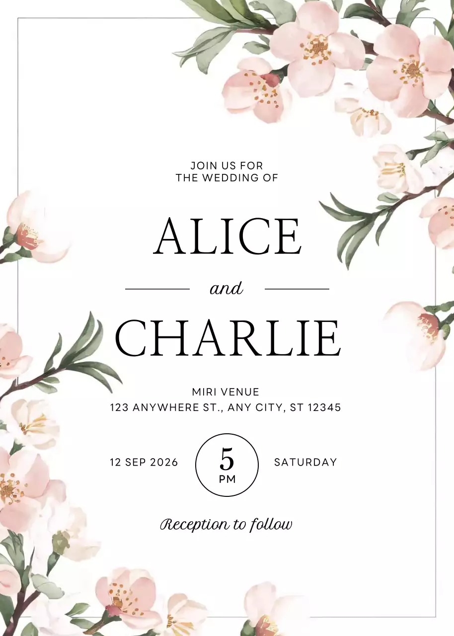 lời mời đám cưới màu trắng thanh lịch