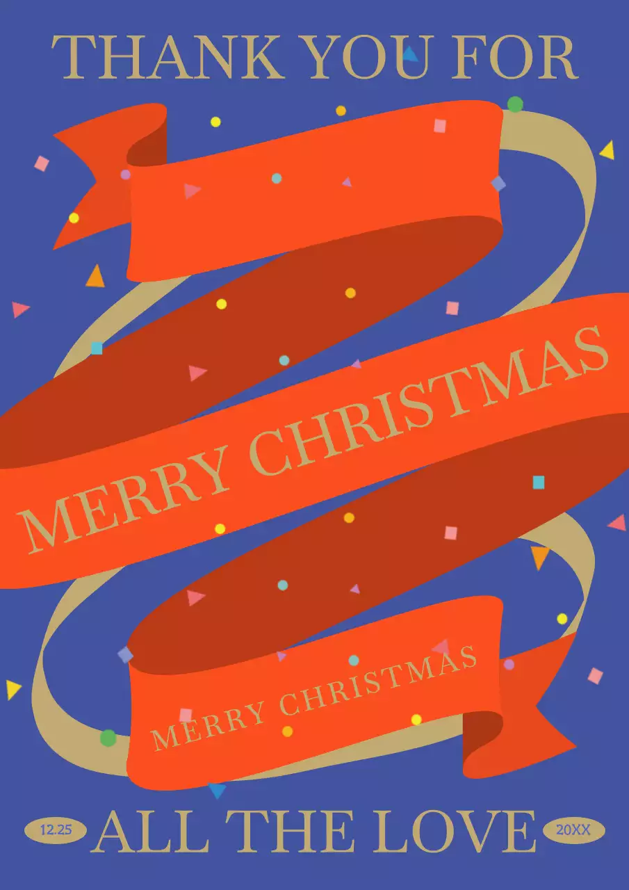 Blue Traditional Christmas Card Poster
