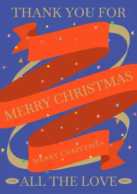 Blue Traditional Christmas Card Poster