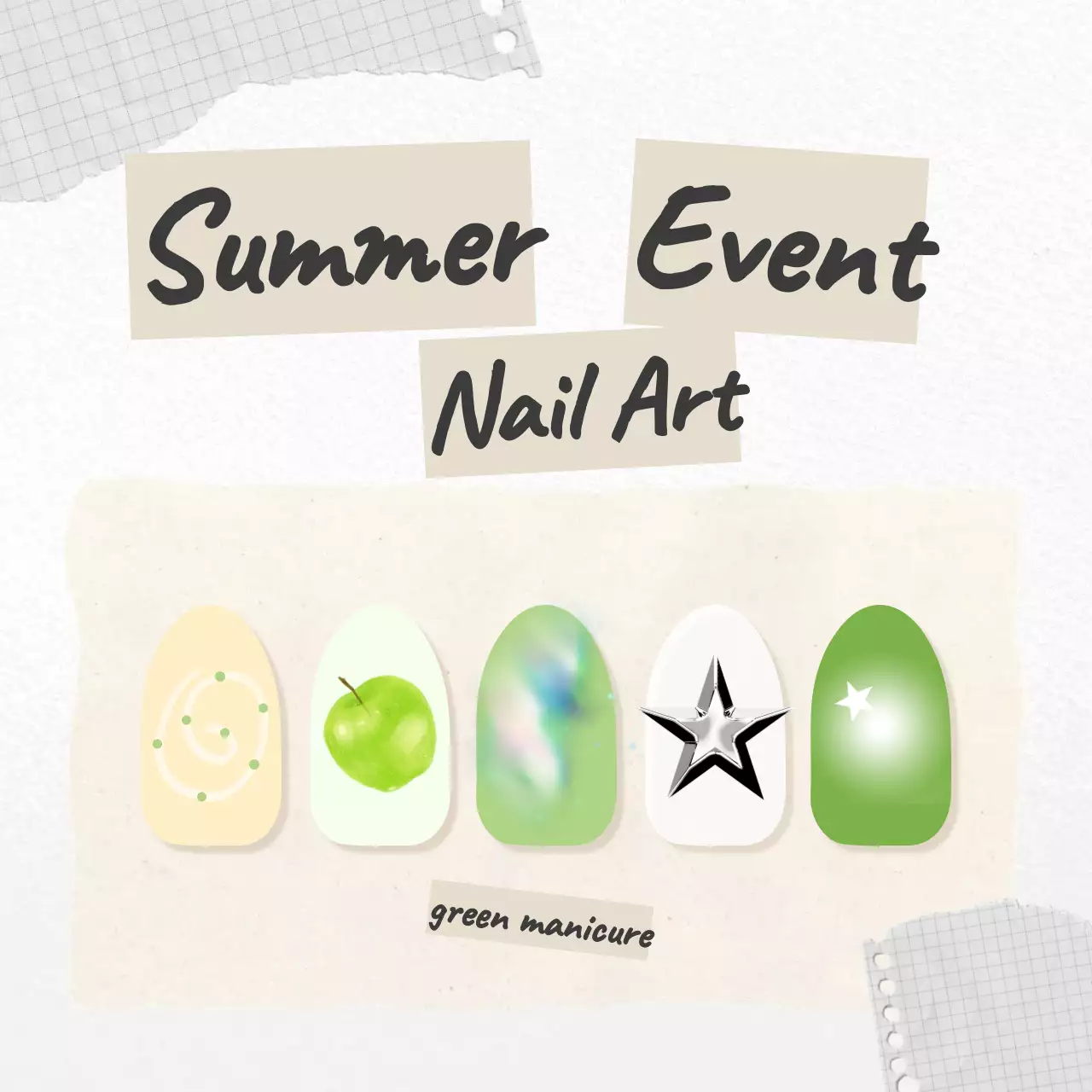 민트 심플 네일아트 이벤트