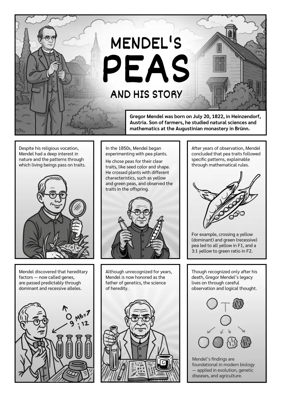 Grey Comic Genetics Storybook Poster