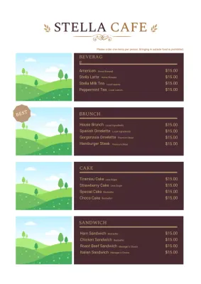 Brown Rustic Cafe Menu Poster