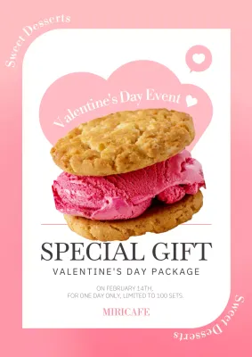 Promote a pink White Day dessert cafe