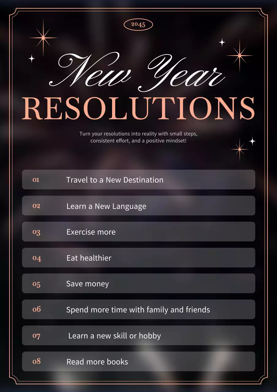 블랙 엘레강트 레졸루션 플래너 포스터