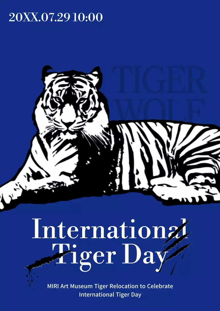 Blue Classic Tiger Event Poster