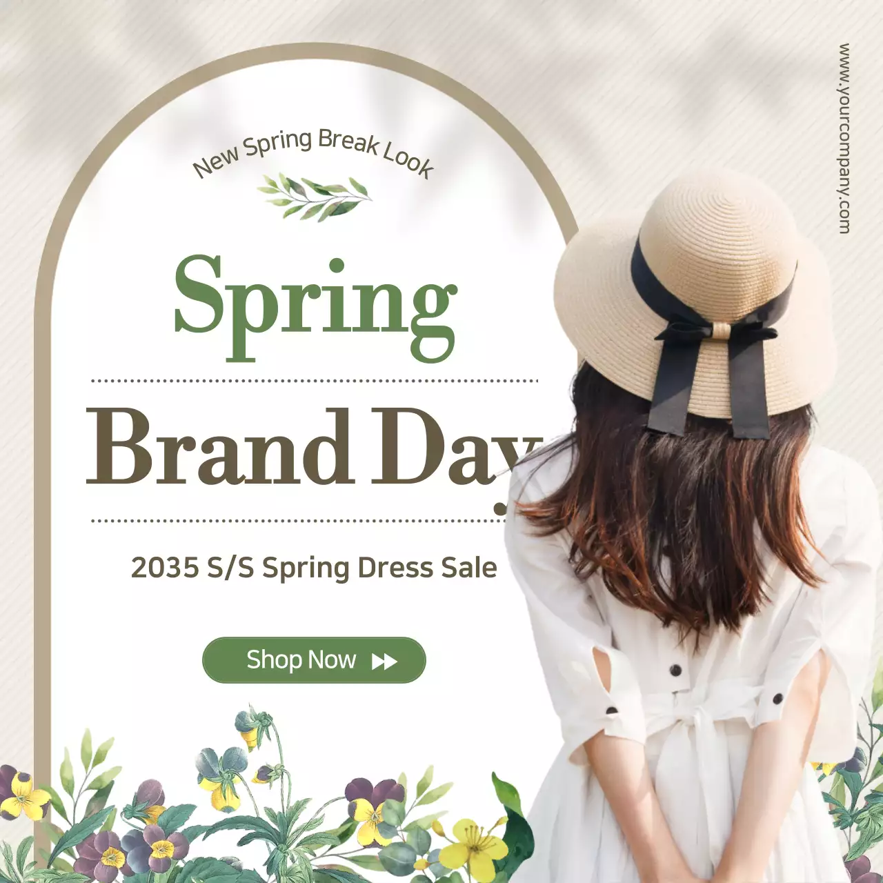 Beige Elegant Spring Promotion Social Media Post