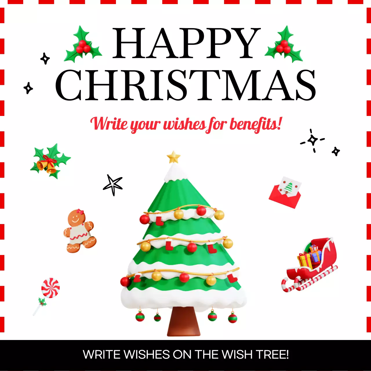 레드 페스티벌 크리스마스 발표 소셜 미디어 게시물