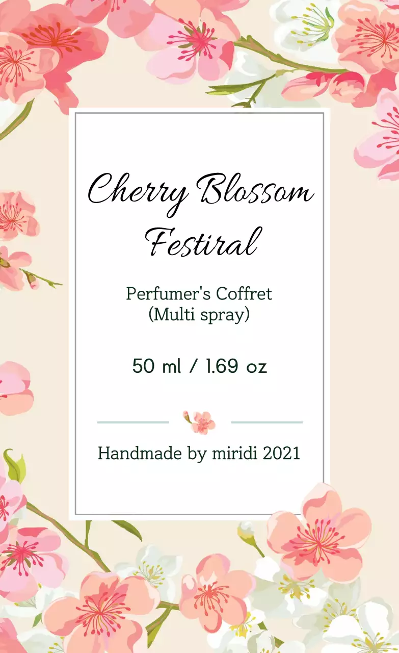 ピンクのイラストのヴィンテージ感のある香水ラベル