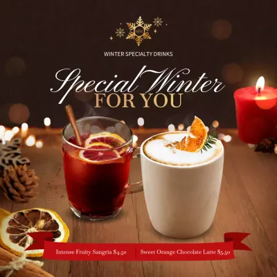 Red Elegant Winter Promotion Instagram Post